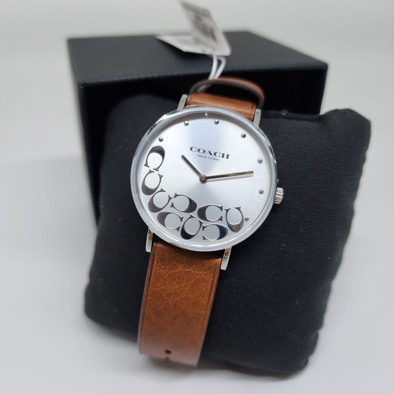 Coach 14503803 Perry Watch – Silver Dial with Brown Leather Strap