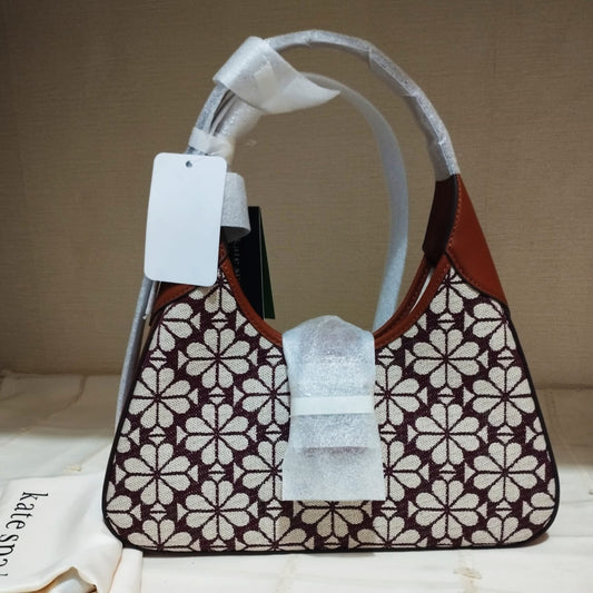 Kate Spade KL455 Spade Flower Jacquard Shoulder Bag – Deep Berry