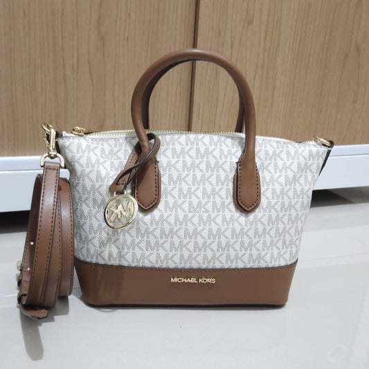 Michael Kors Hyde Small Satchel - Signature Vanilla